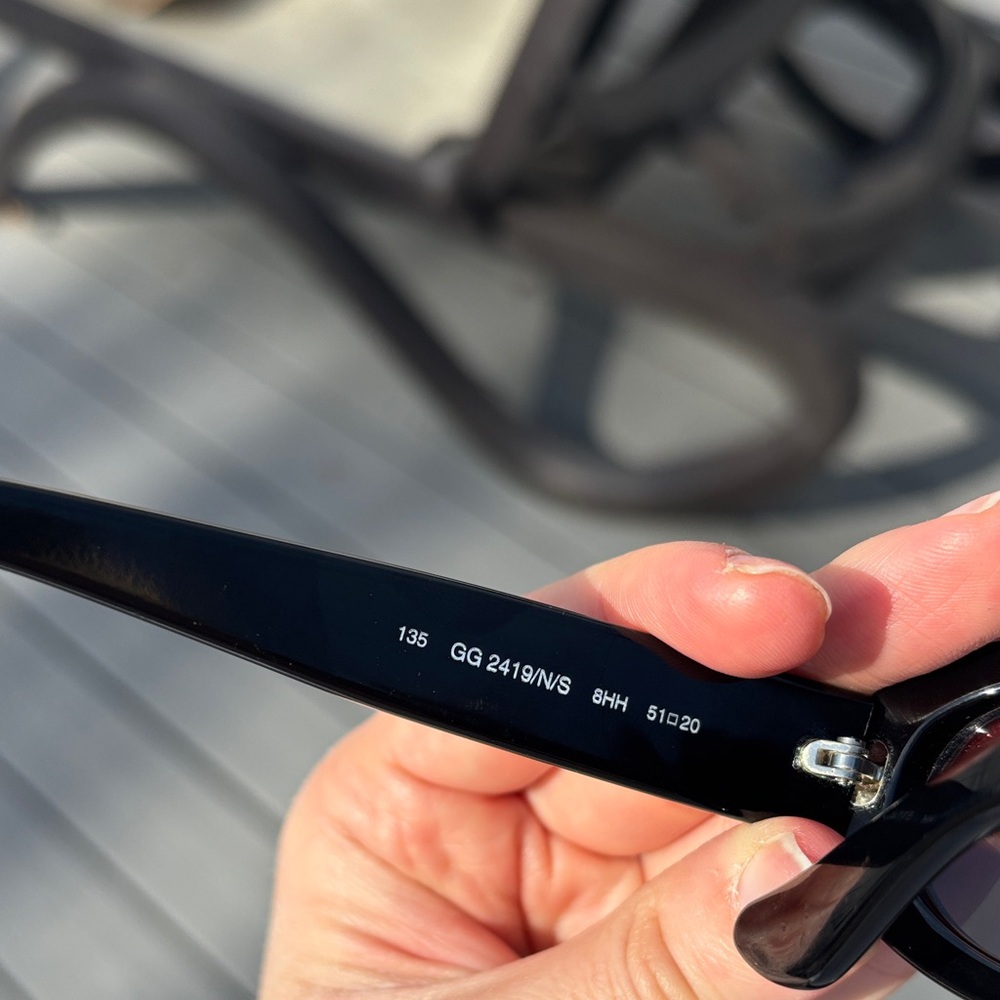 Gucci Vintage Oval Sunglasses Brown on Black GG2419/N/S - Picture 7 of 16